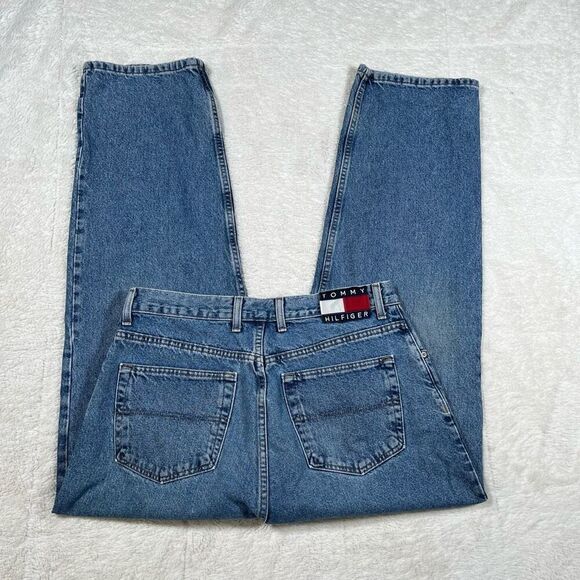 Tommy Hilfiger Vintage Men’s Y2K Straight Leg Big Flag Denim Jeans - Picture 1 of 8